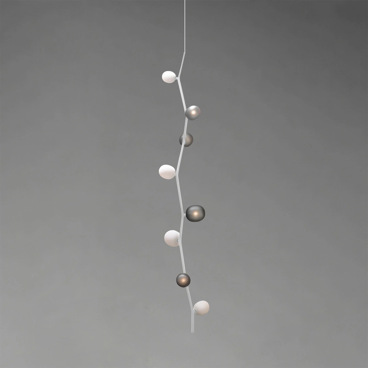 Antizer Nordic Creative Tree Branch Glass Chandelier White Vertical-8 Heads