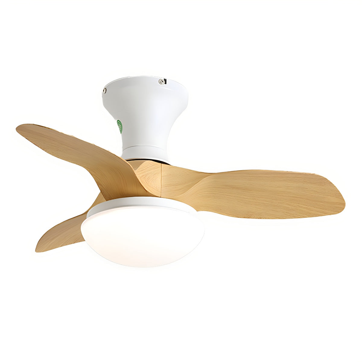 Antizer Small Propeller Ceiling Fan With Light Style B White+Oak Tricolor Dimming