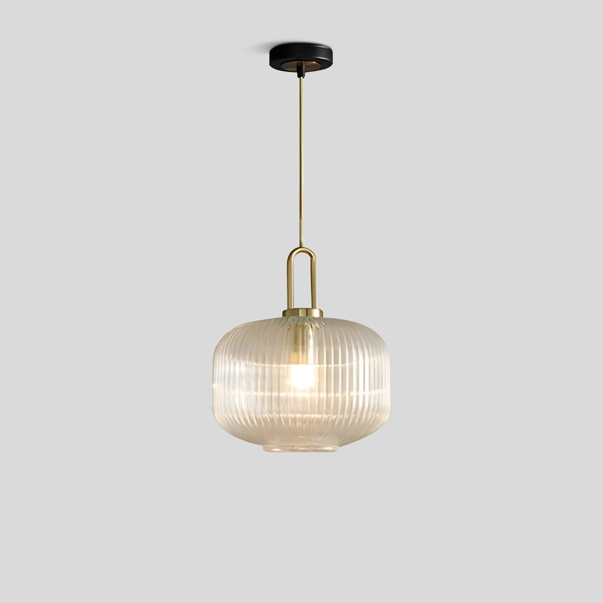 Antizer Modern Ribbed Clear Glass Pendant Light Style B