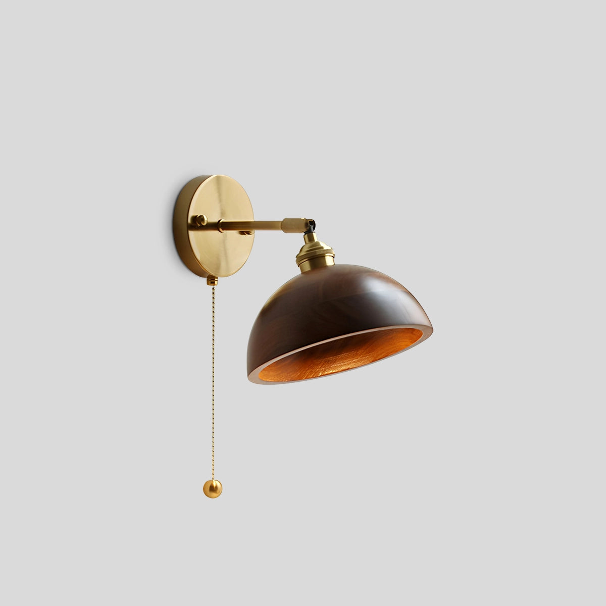 Antizer Vintage Wood Pull Chain Switch Wall Lamp Style B Warm Light
