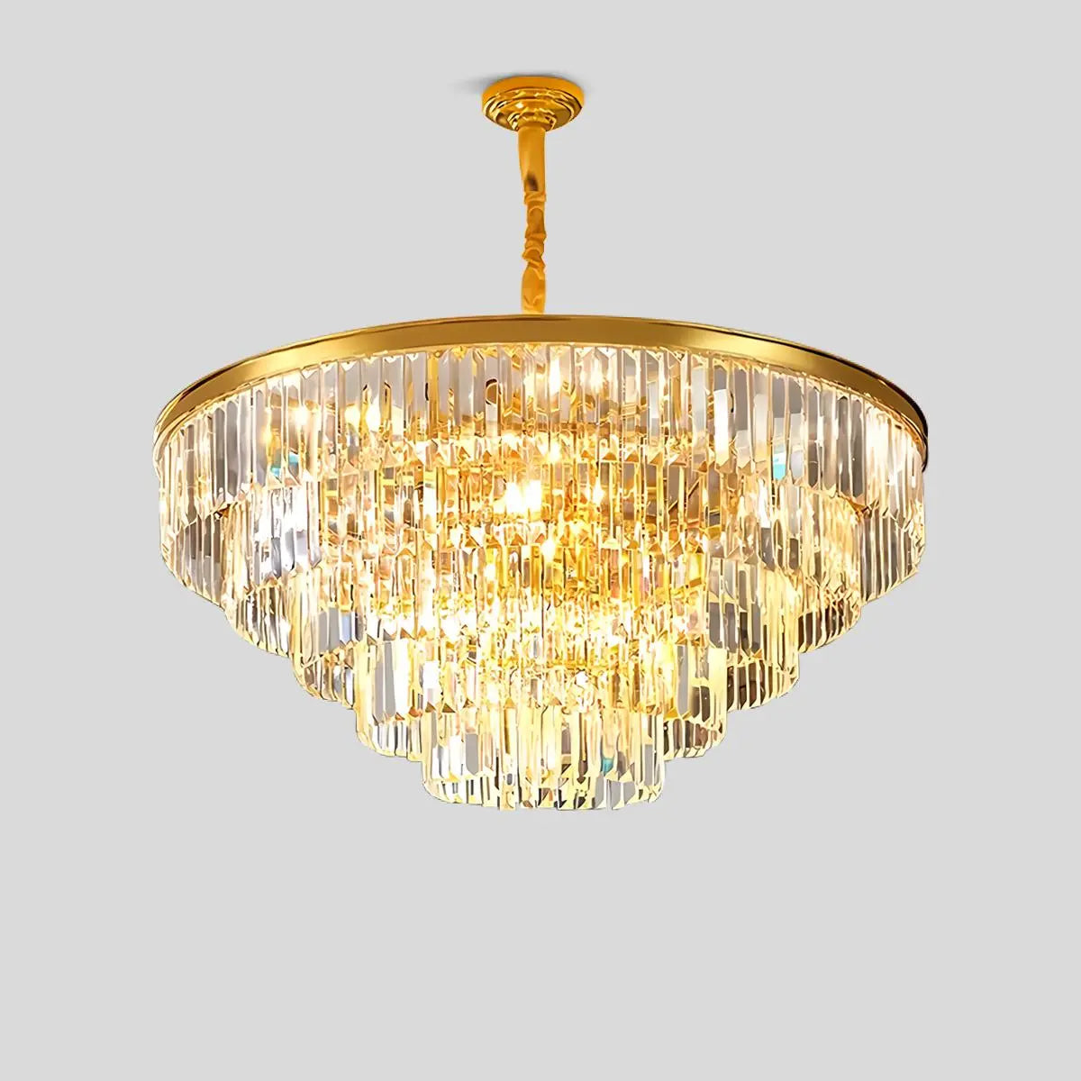 Antizer Light Luxury Crystal Chandelier for Living Room Tricolor Dimming