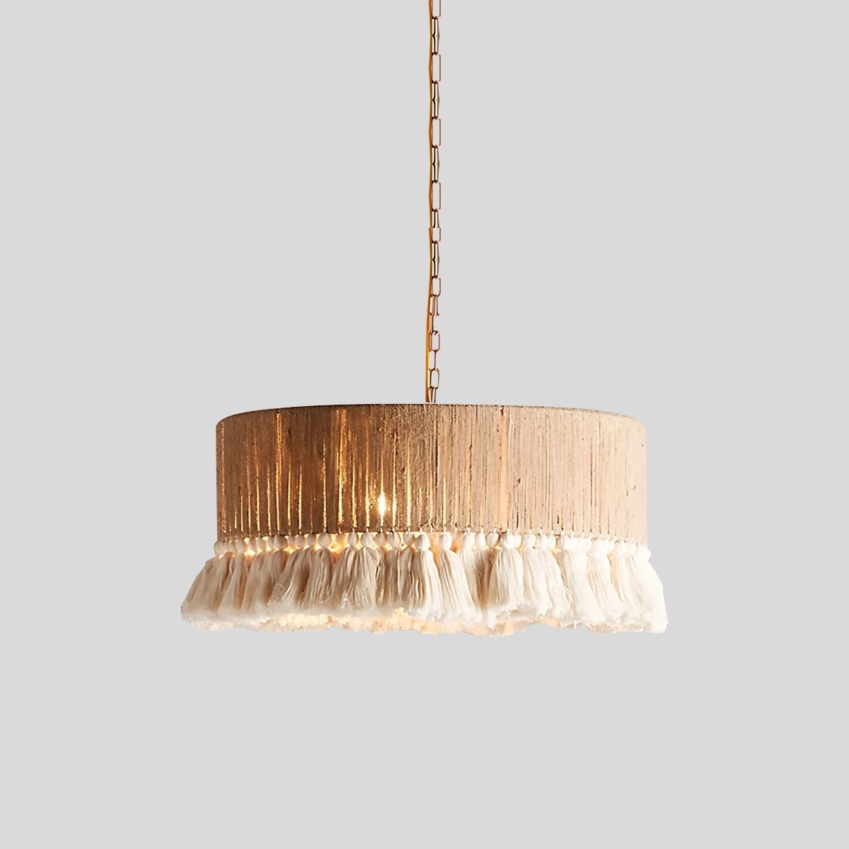 Antizer Boho Vintage Twine Fringe Pendant Light Style B
