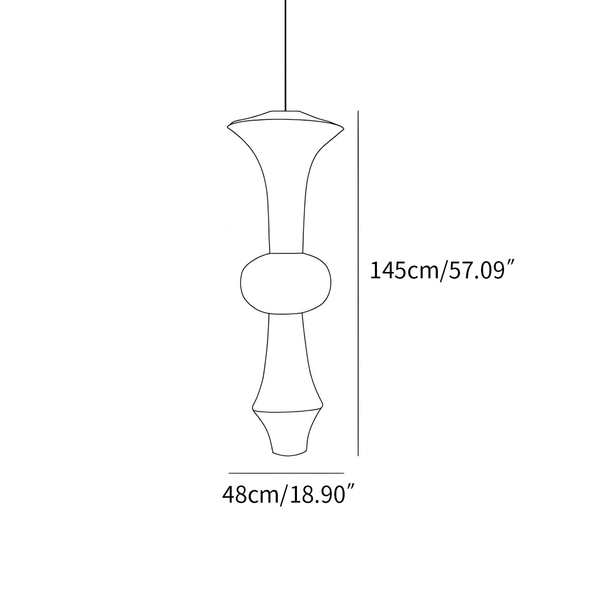 Antizer Washi Paper Corner Pendant Light for High Ceilings