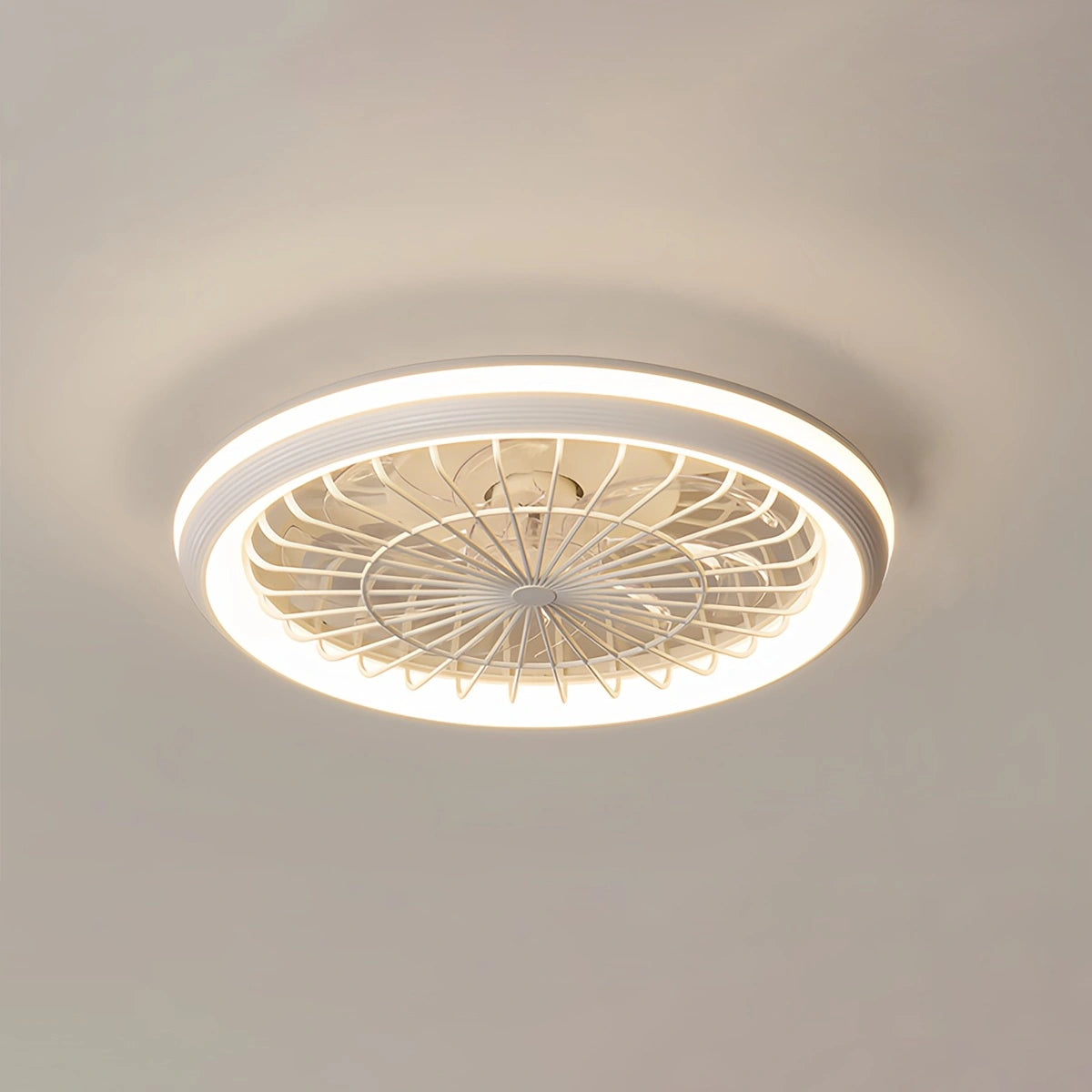 Antizer Modern Round LED Ceiling Fan Light for Bedroom Style B D48cm / 18.90"