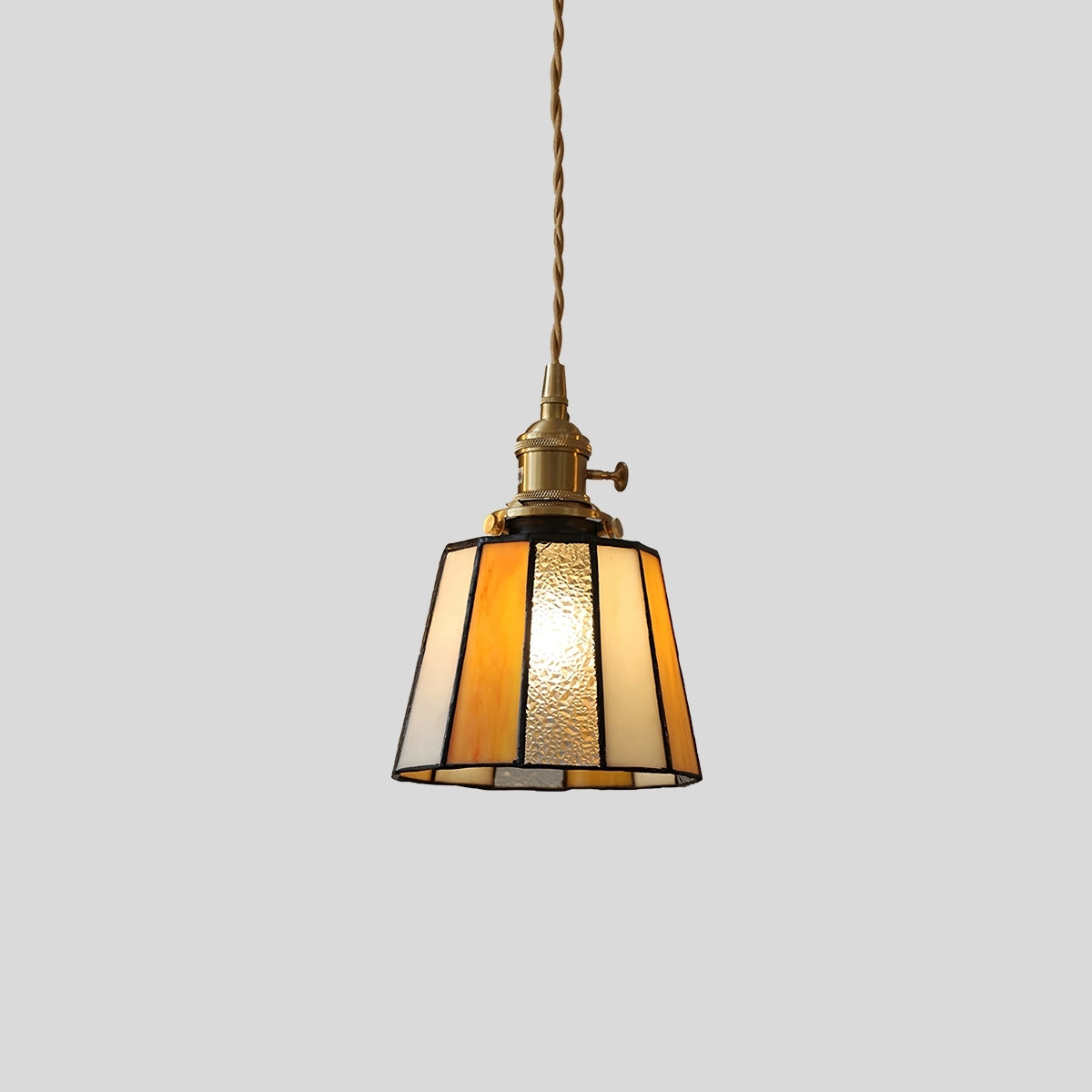 Antizer Vintage Brass Glass Pendant Light Style B Warm Light