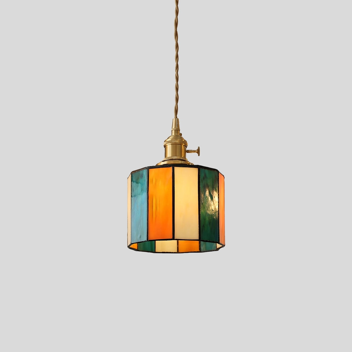 Antizer Vintage Brass Glass Pendant Light Style C Warm Light
