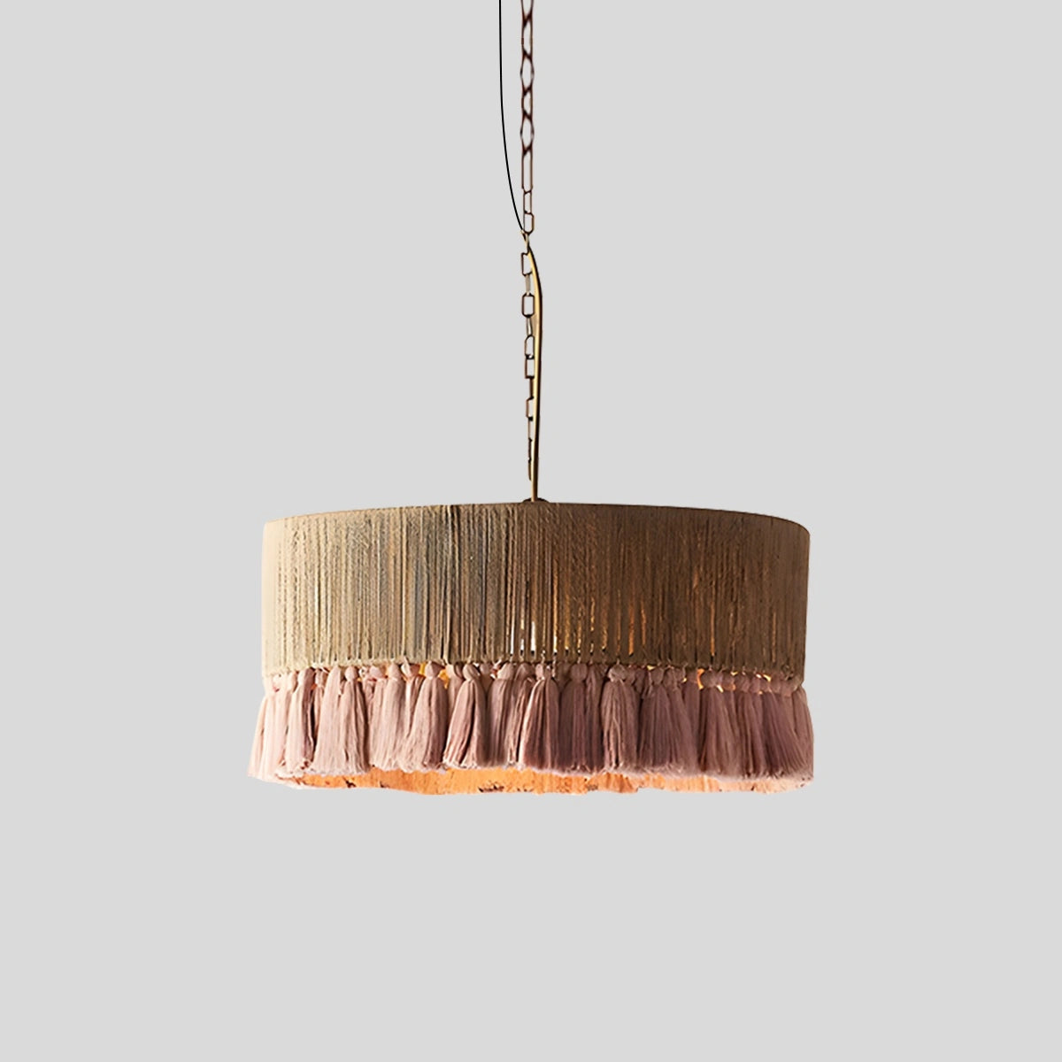 Antizer Boho Vintage Twine Fringe Pendant Light Style C Φ 60cm × H 27cm / 23.6" × 10.6"