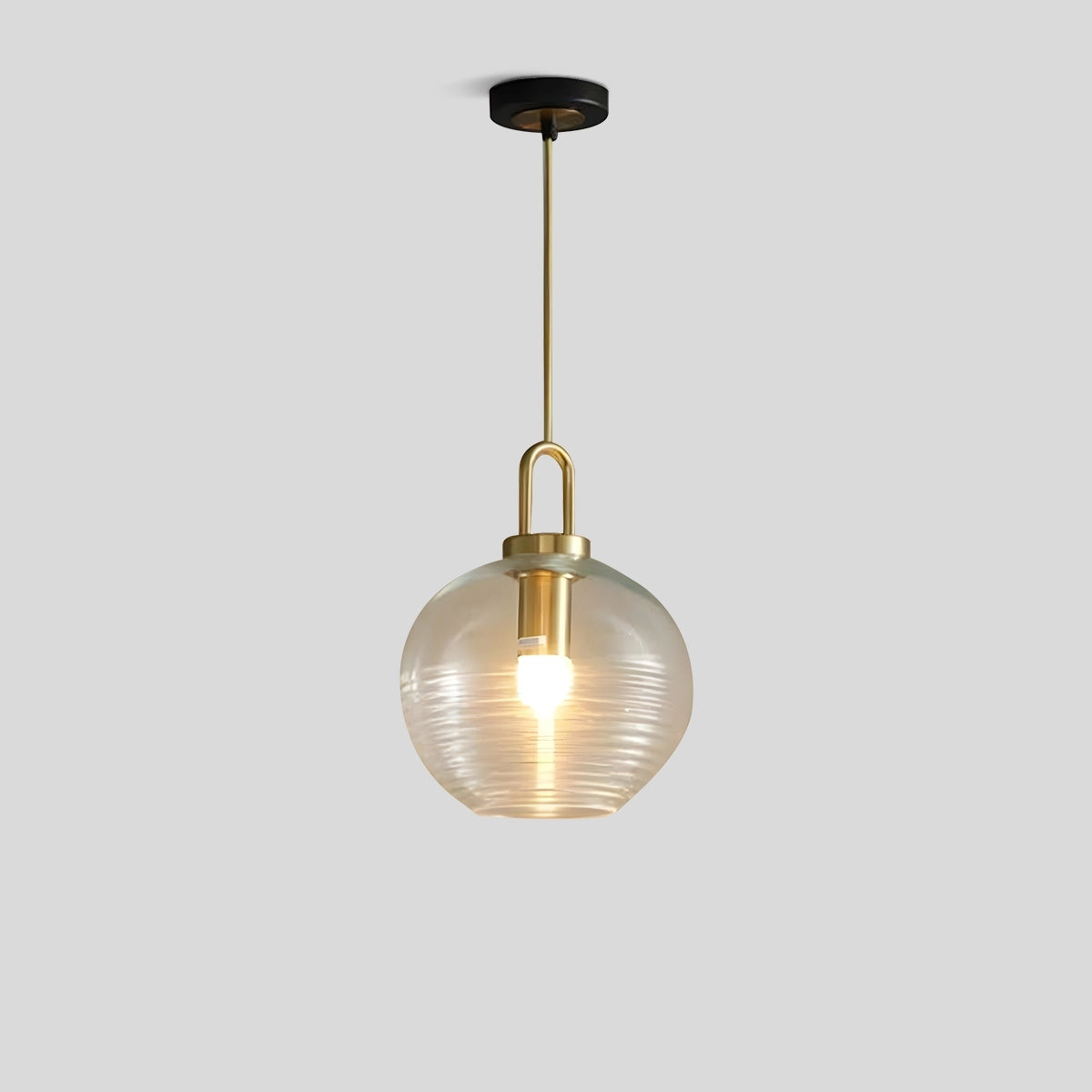 Antizer Modern Ribbed Clear Glass Pendant Light Style C