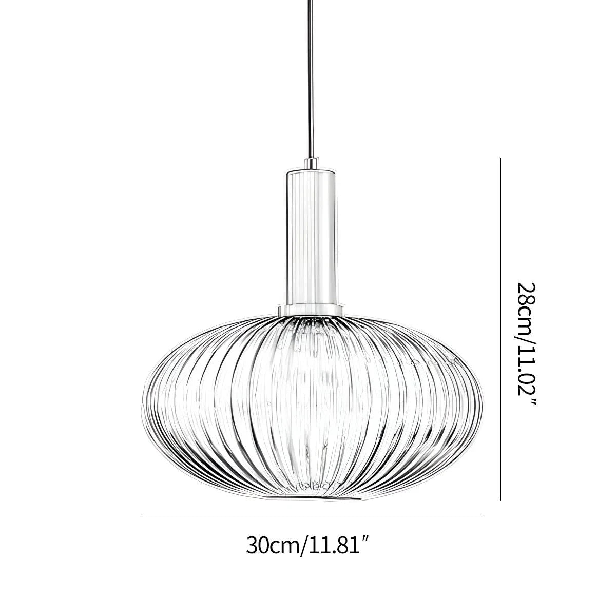 Antizer Nordic Vintage Glass Striped Pendant Light