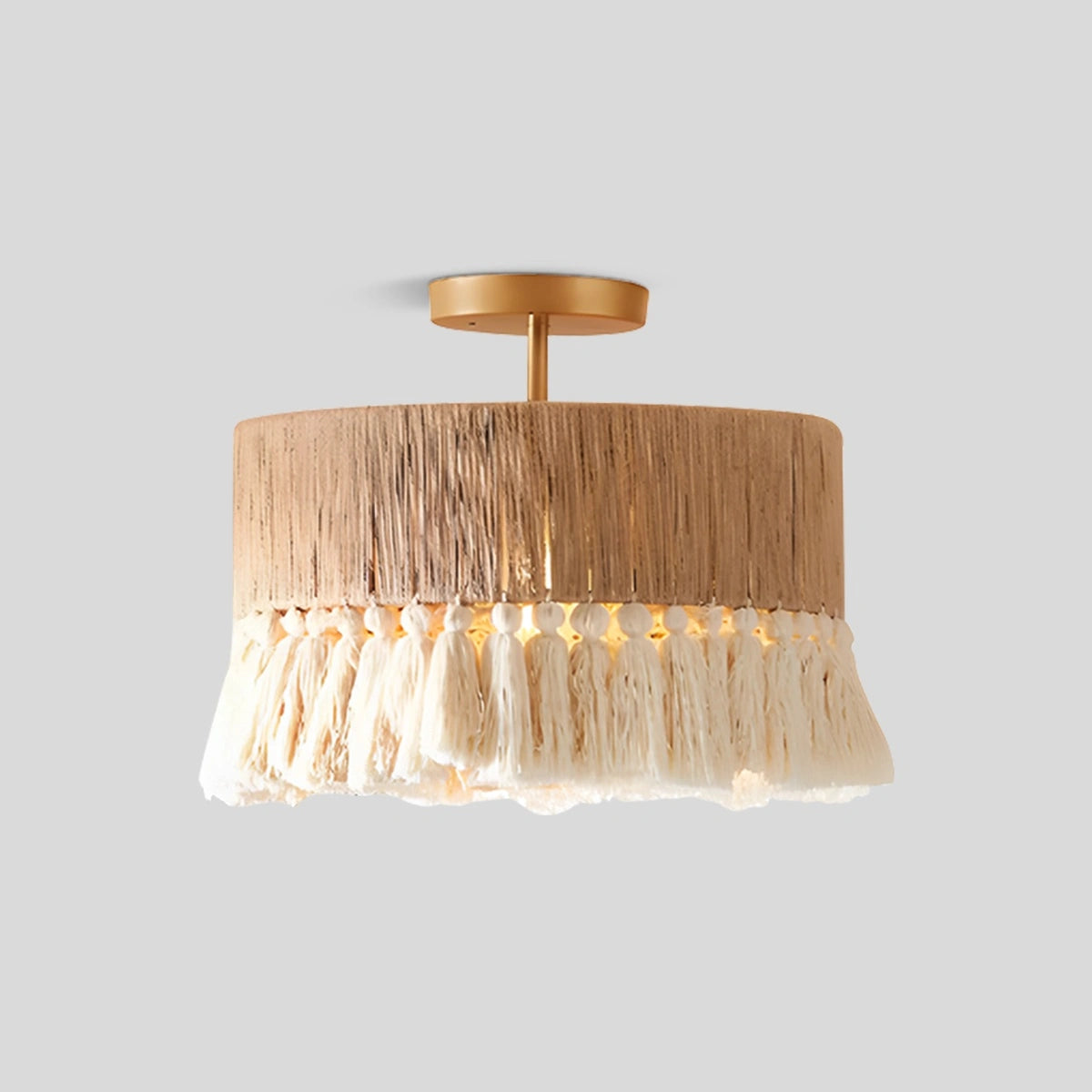 Antizer Boho Vintage Twine Fringe Pendant Light Style D Φ 60cm × H 27cm / 23.6" × 10.6"