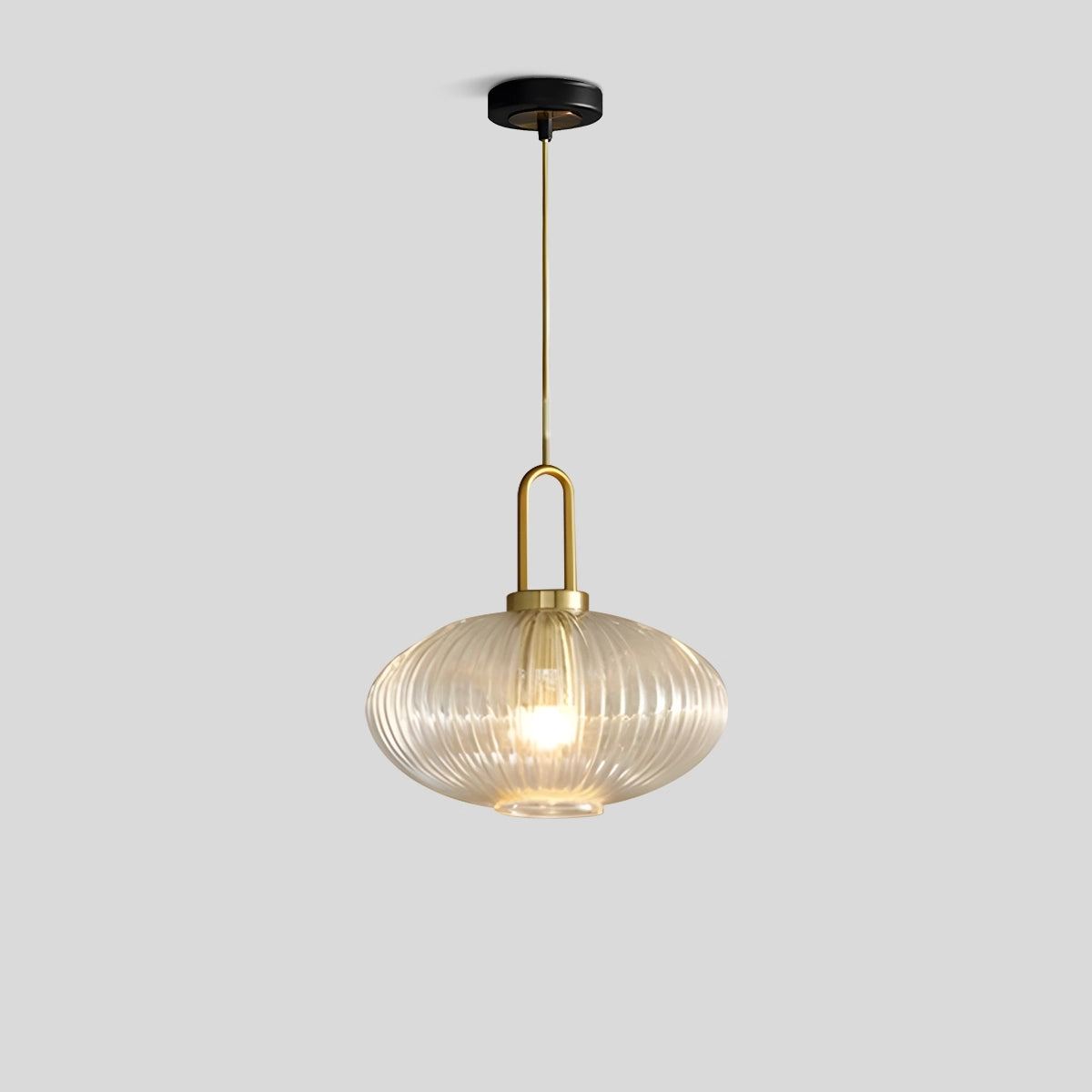 Antizer Modern Ribbed Clear Glass Pendant Light Style D