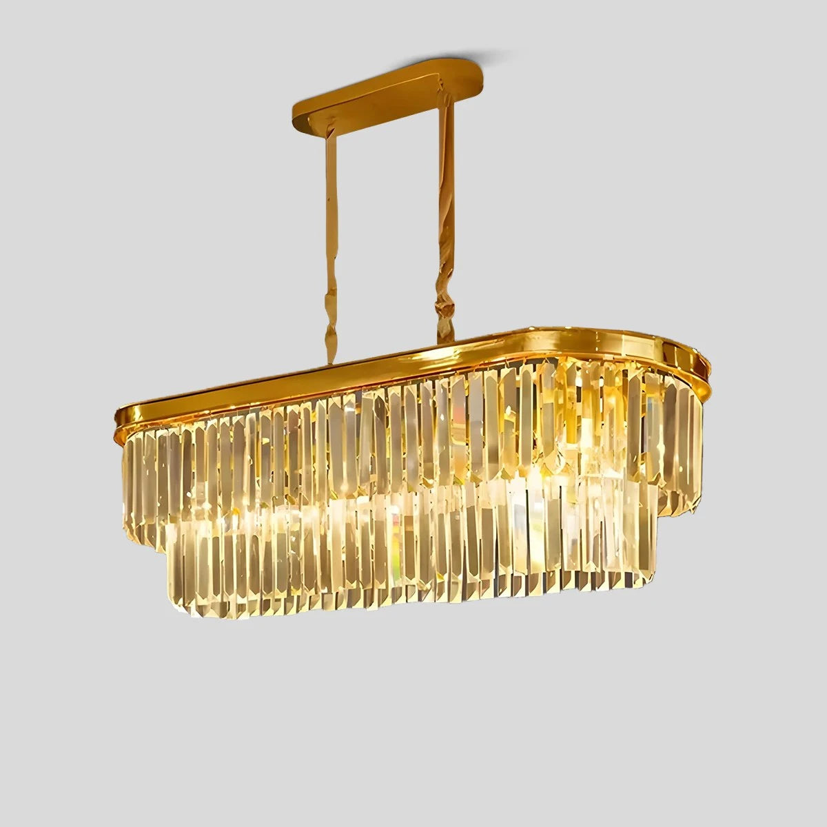 Antizer Light Luxury Crystal Chandelier for Living Room Tricolor Dimming