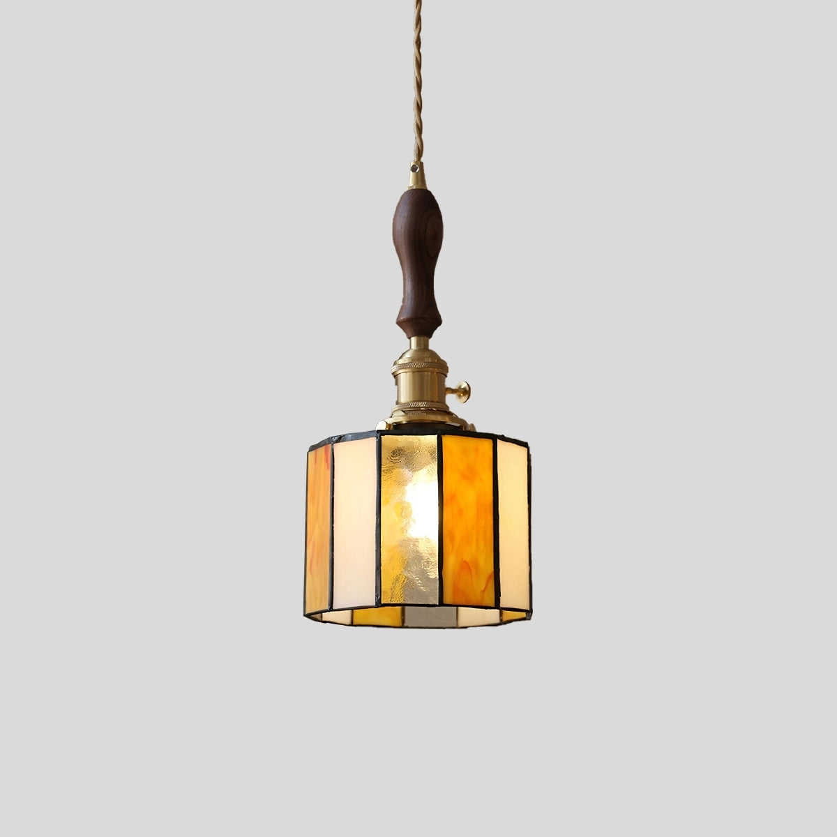 Antizer Vintage Brass Glass Pendant Light Style D Warm Light