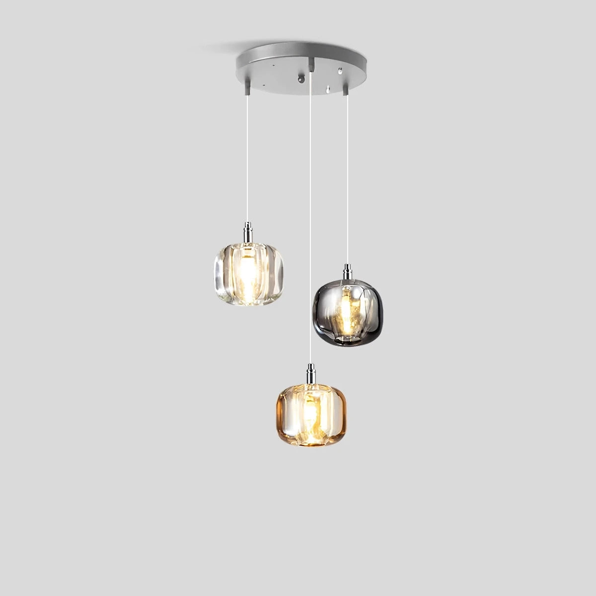 modern multi glass chandelier