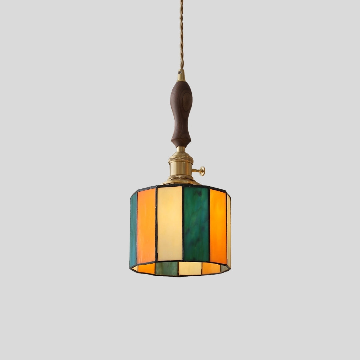 Antizer Vintage Brass Glass Pendant Light Style F Warm Light