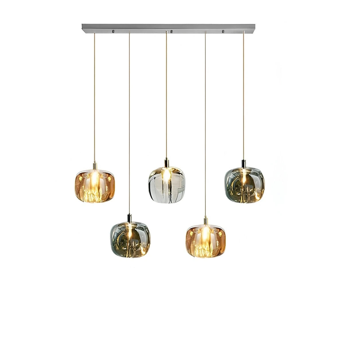 modern multi glass chandelier