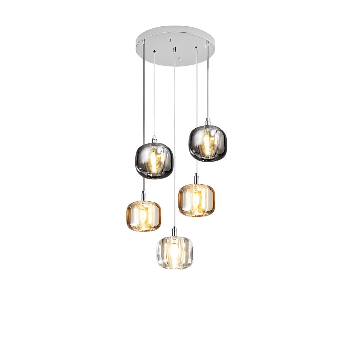 modern multi glass chandelier