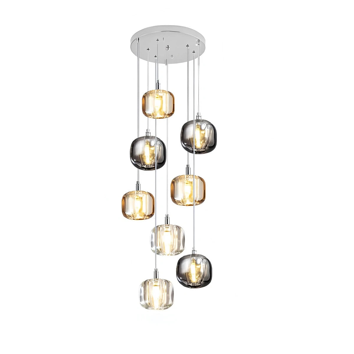 modern multi glass chandelier