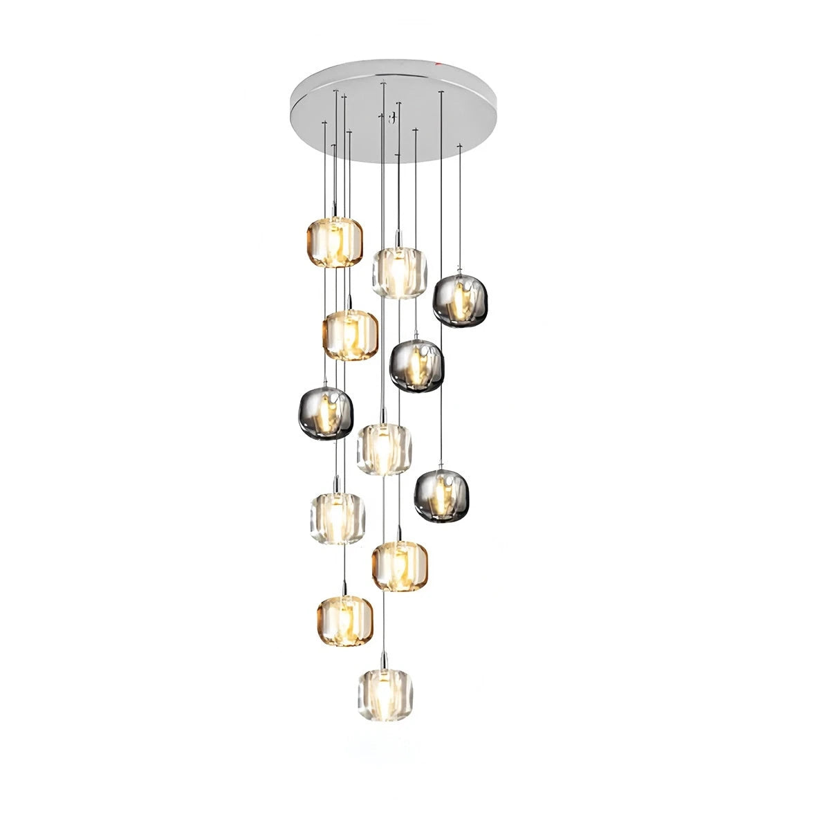 modern multi glass chandelier