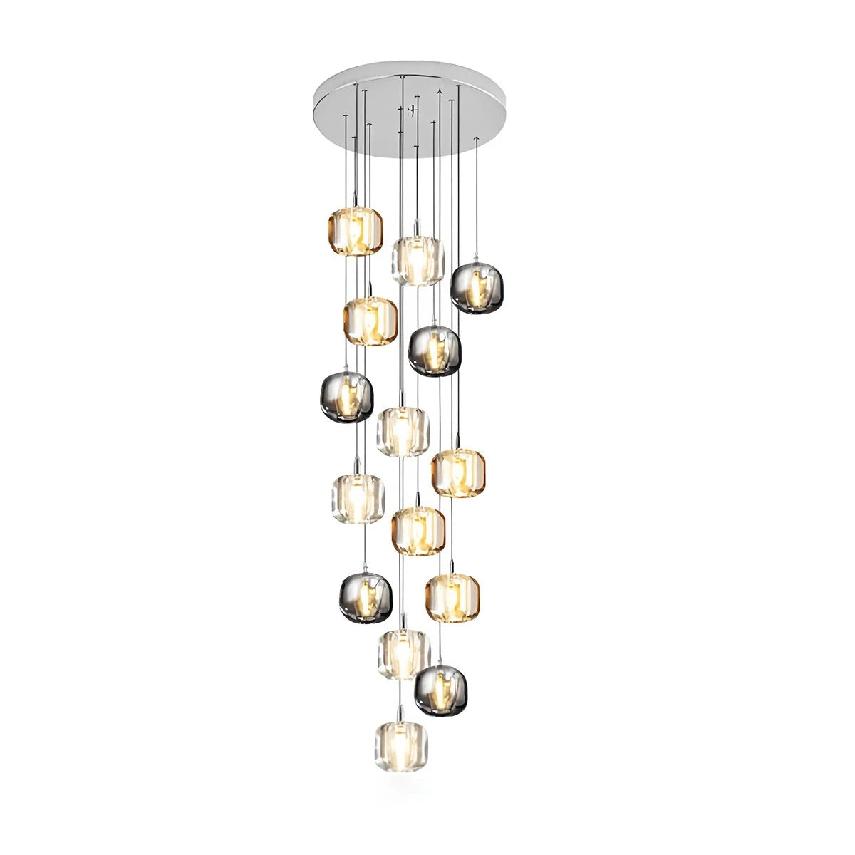 modern multi glass chandelier