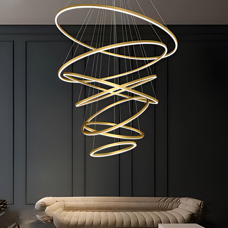LED Tiered Ring Chandelier