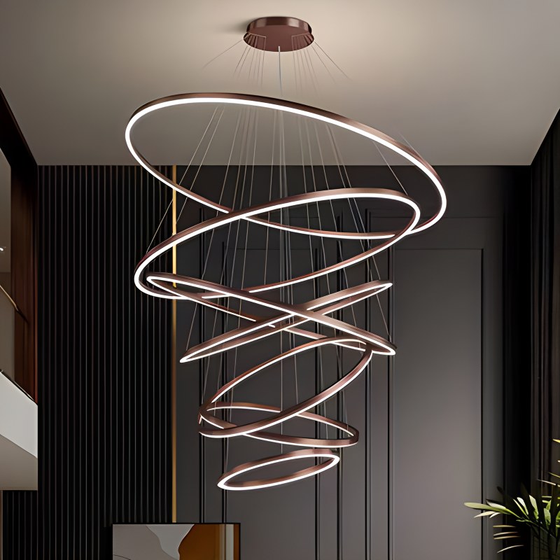 LED Tiered Ring Chandelier