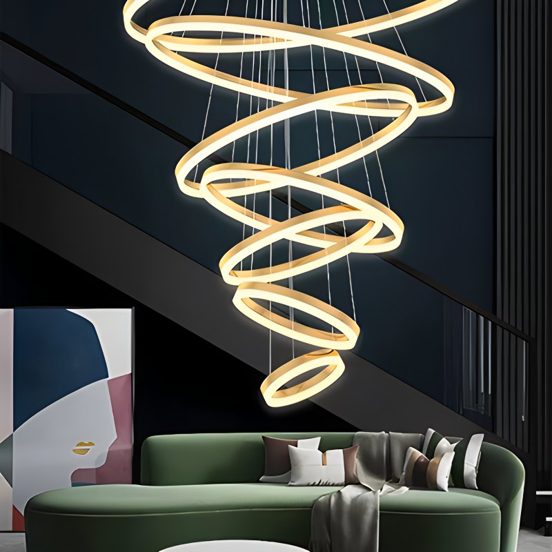 Gold Tiered Ring Chandelier