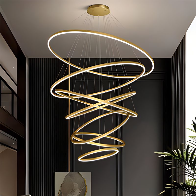 Gold Tiered Ring Chandelier