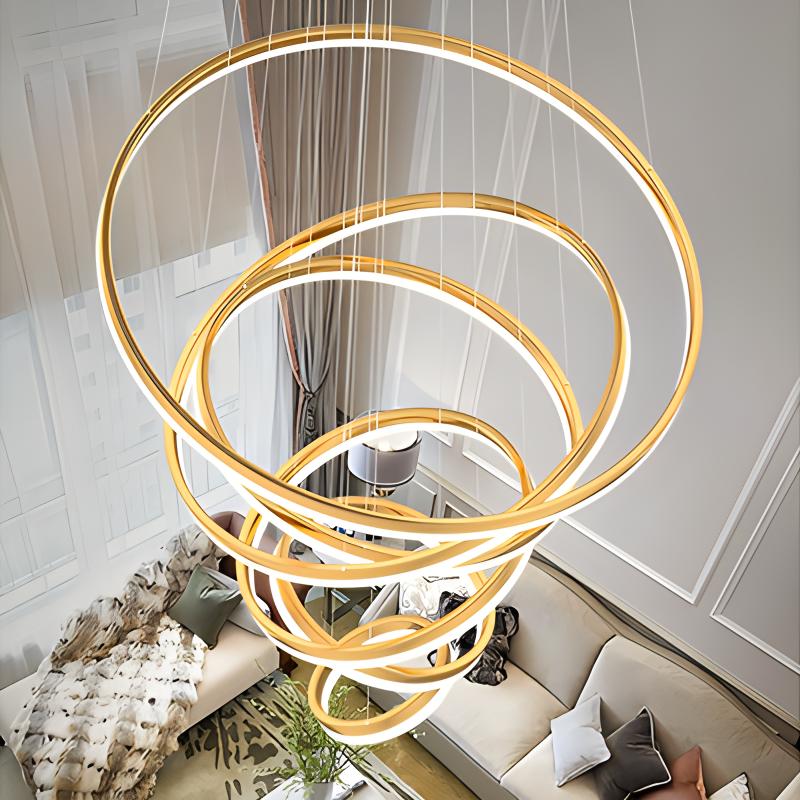 Gold Tiered Ring Chandelier