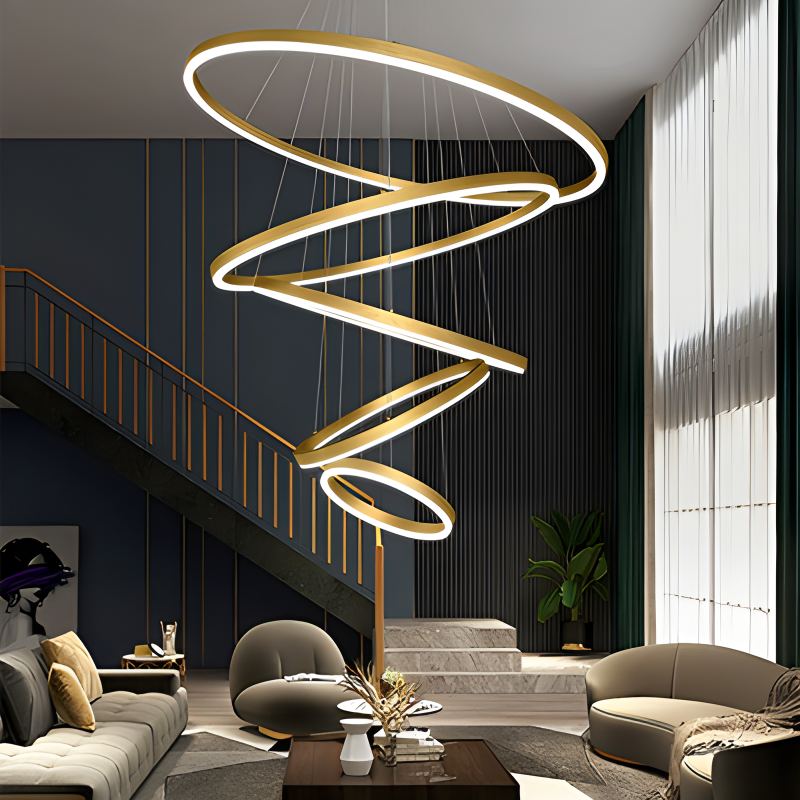 Gold Tiered Ring Chandelier