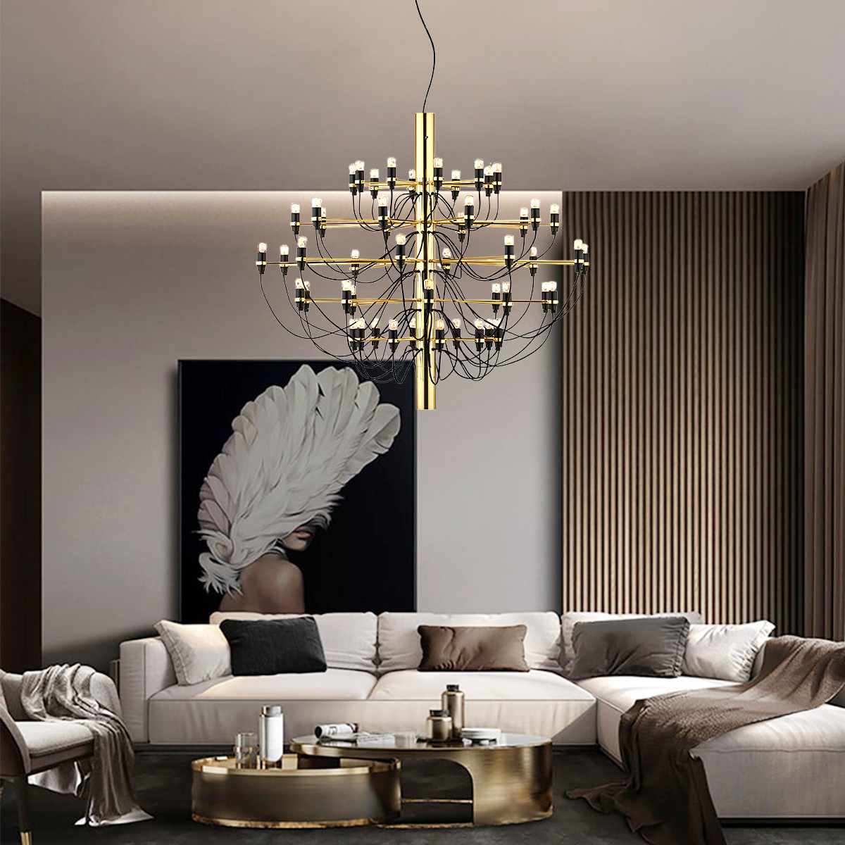 Antizer Tiered Modern Candle Chandelier