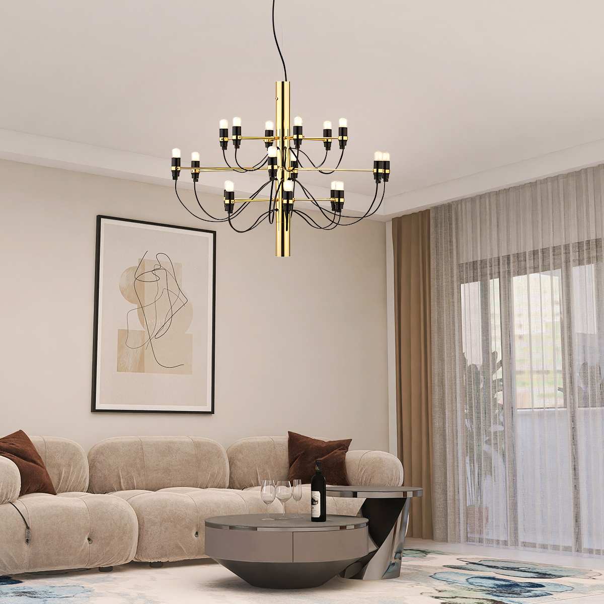 Antizer Tiered Modern Candle Chandelier