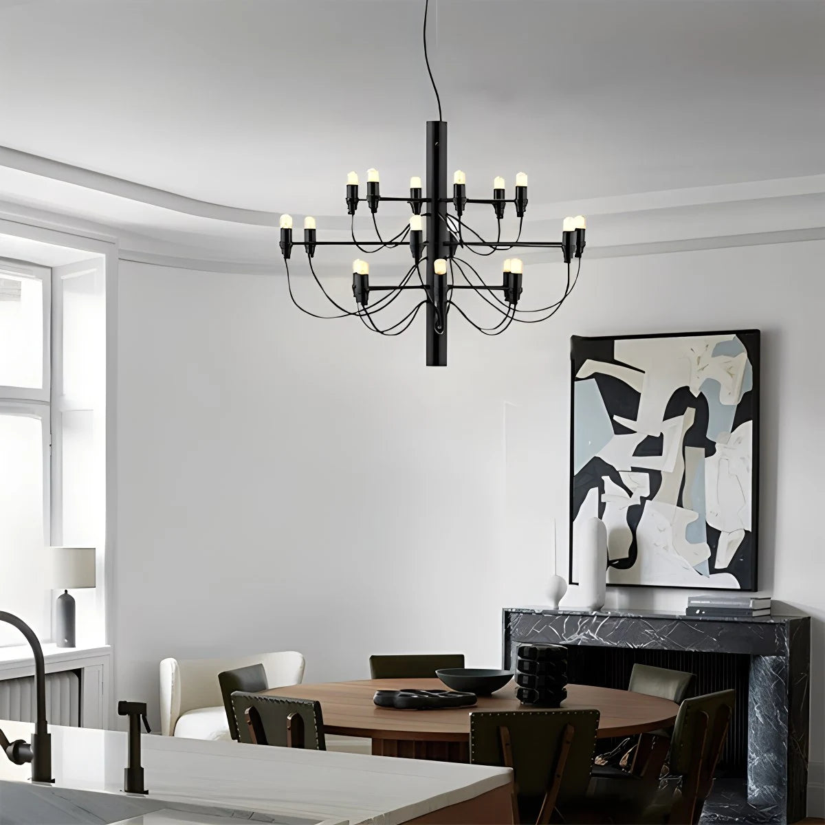 Antizer Tiered Modern Candle Chandelier
