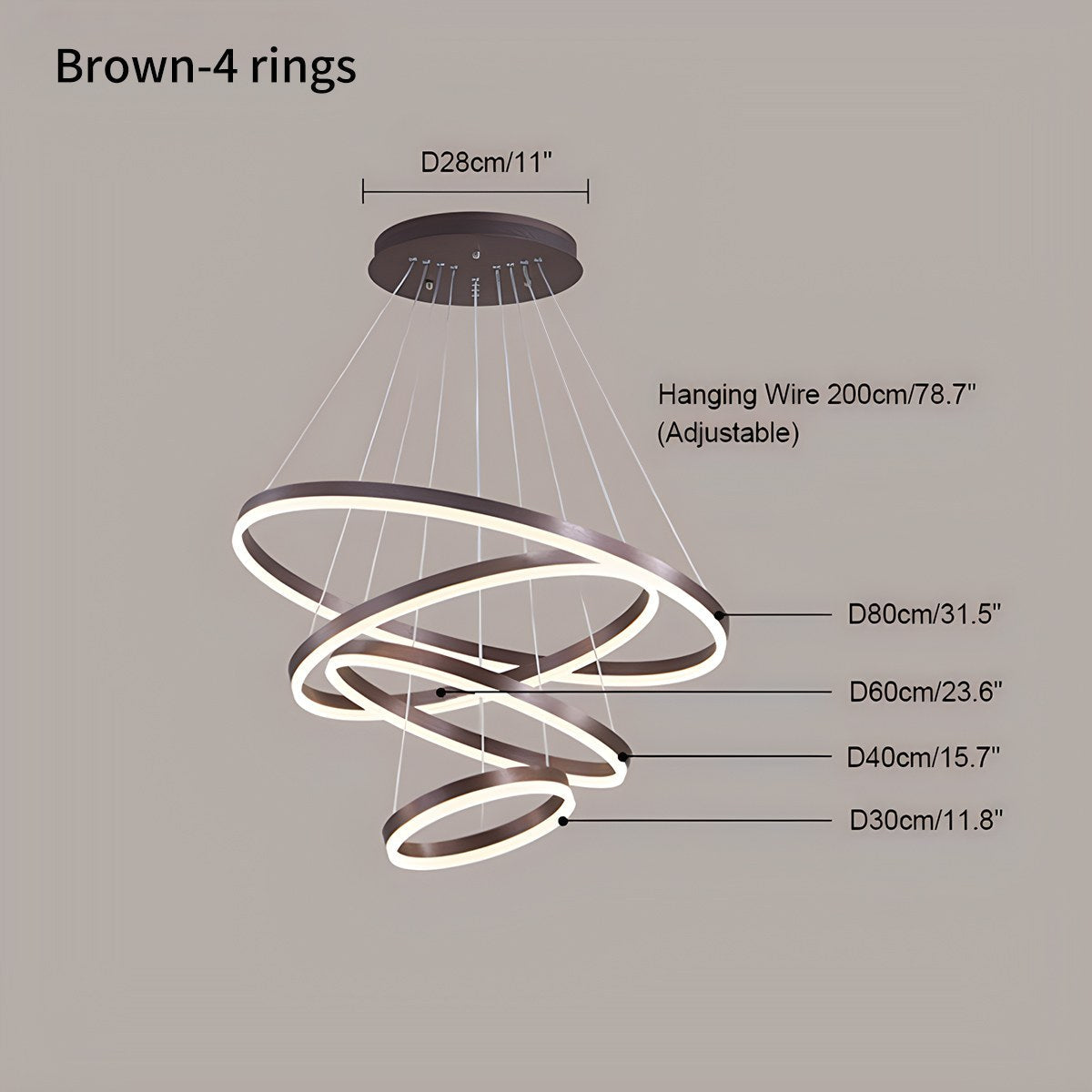 modern multi light pendant size