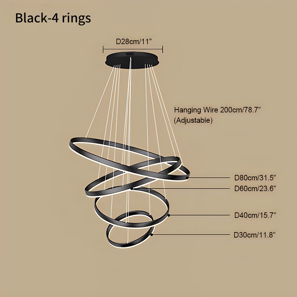multi directional led ceiling light size