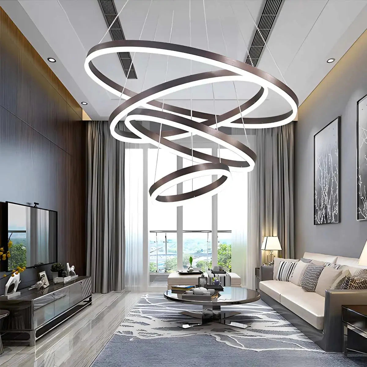 modern multi light pendant for living room