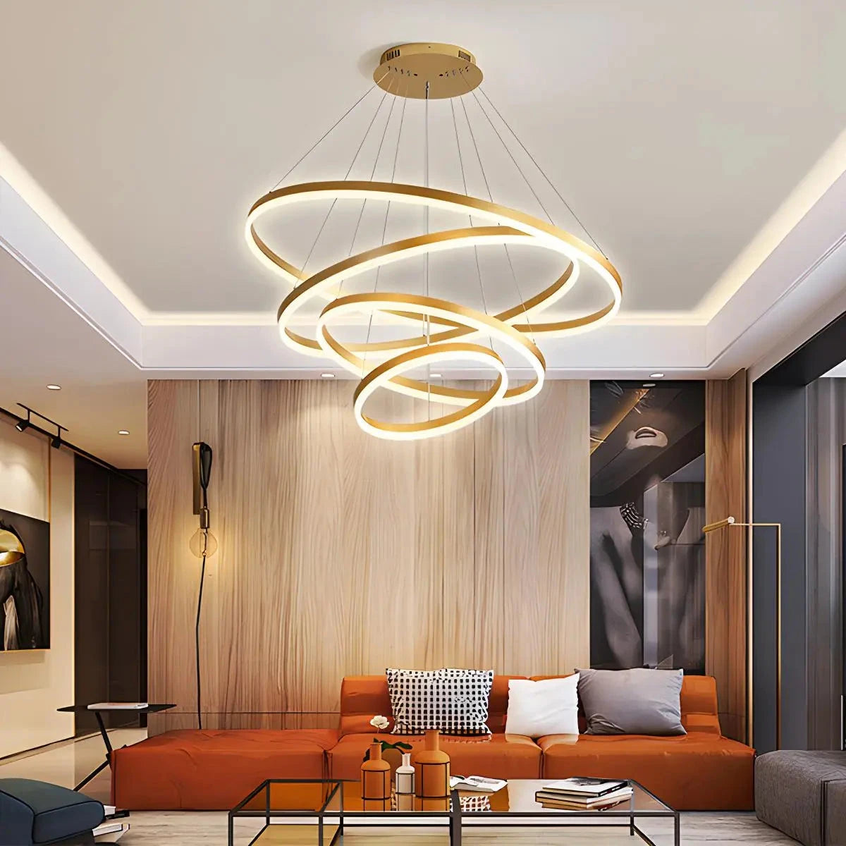 tiered ring chandelier for living room