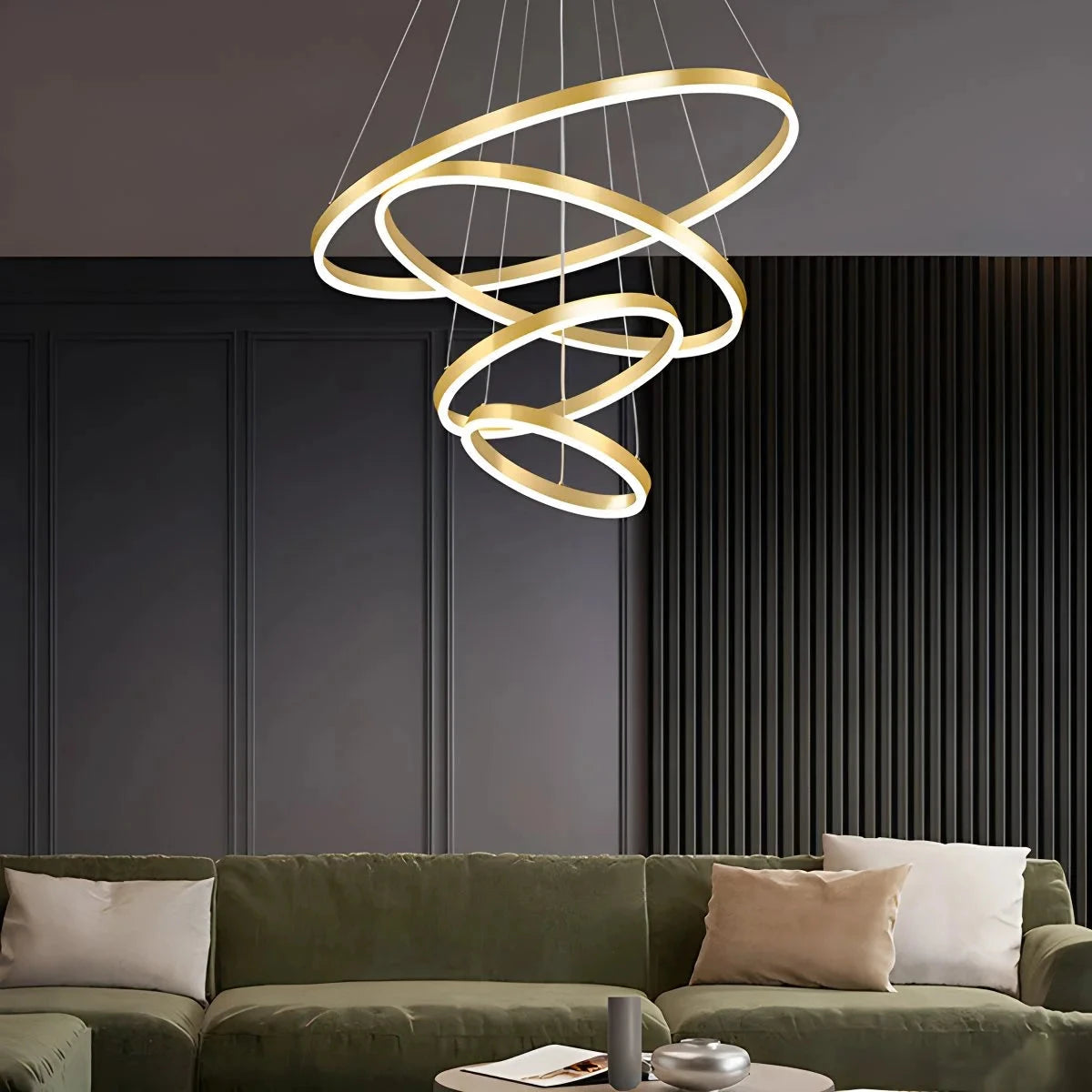 Gold Tiered Ring Chandelier
