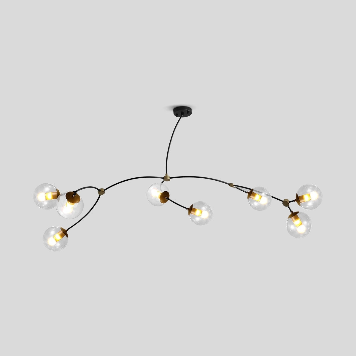 Antizer Minimalist Sputnik Globe Glass Chandelier Transparent 8 Heads