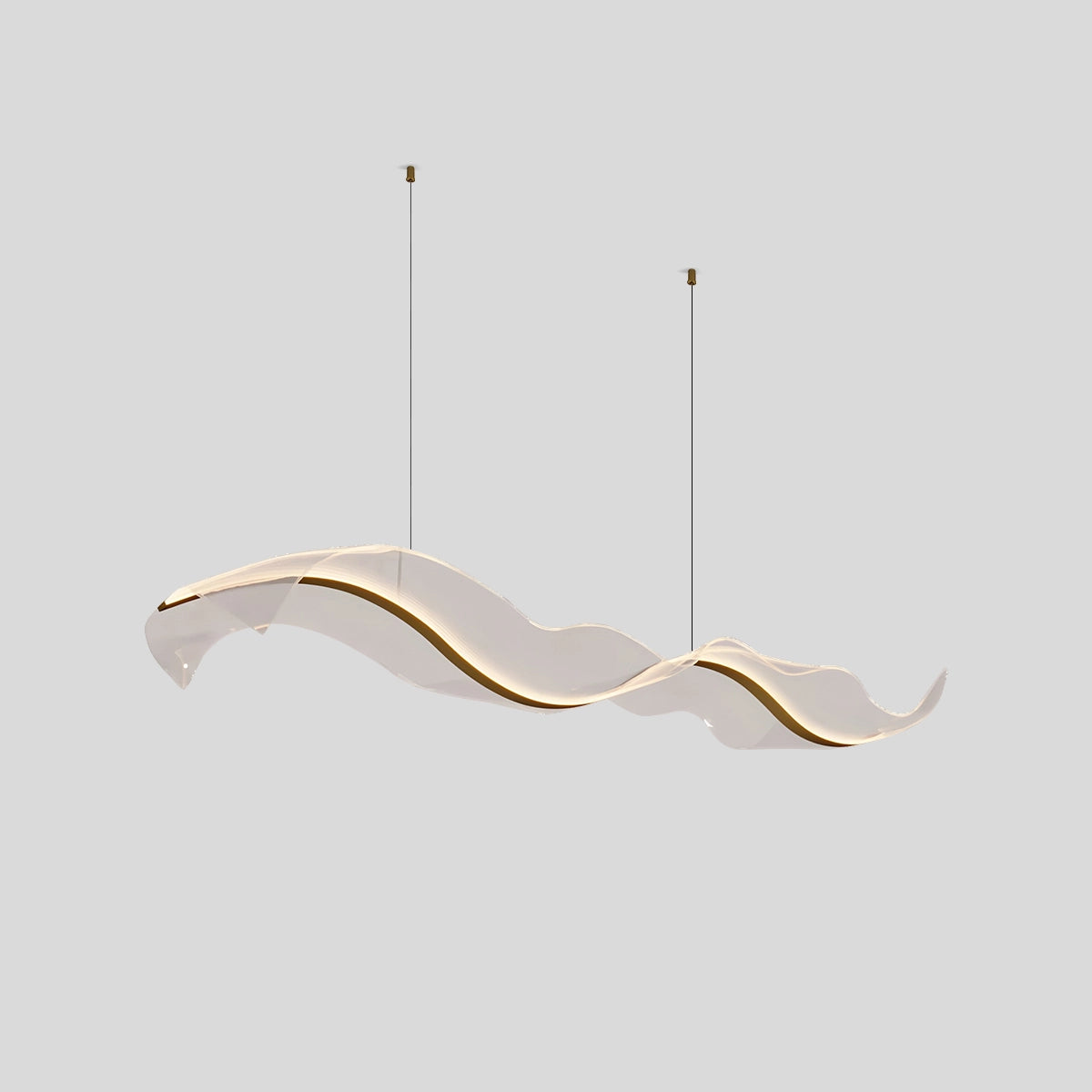 Antizer Modern LED Wave Acrylic Chandelier Transparent