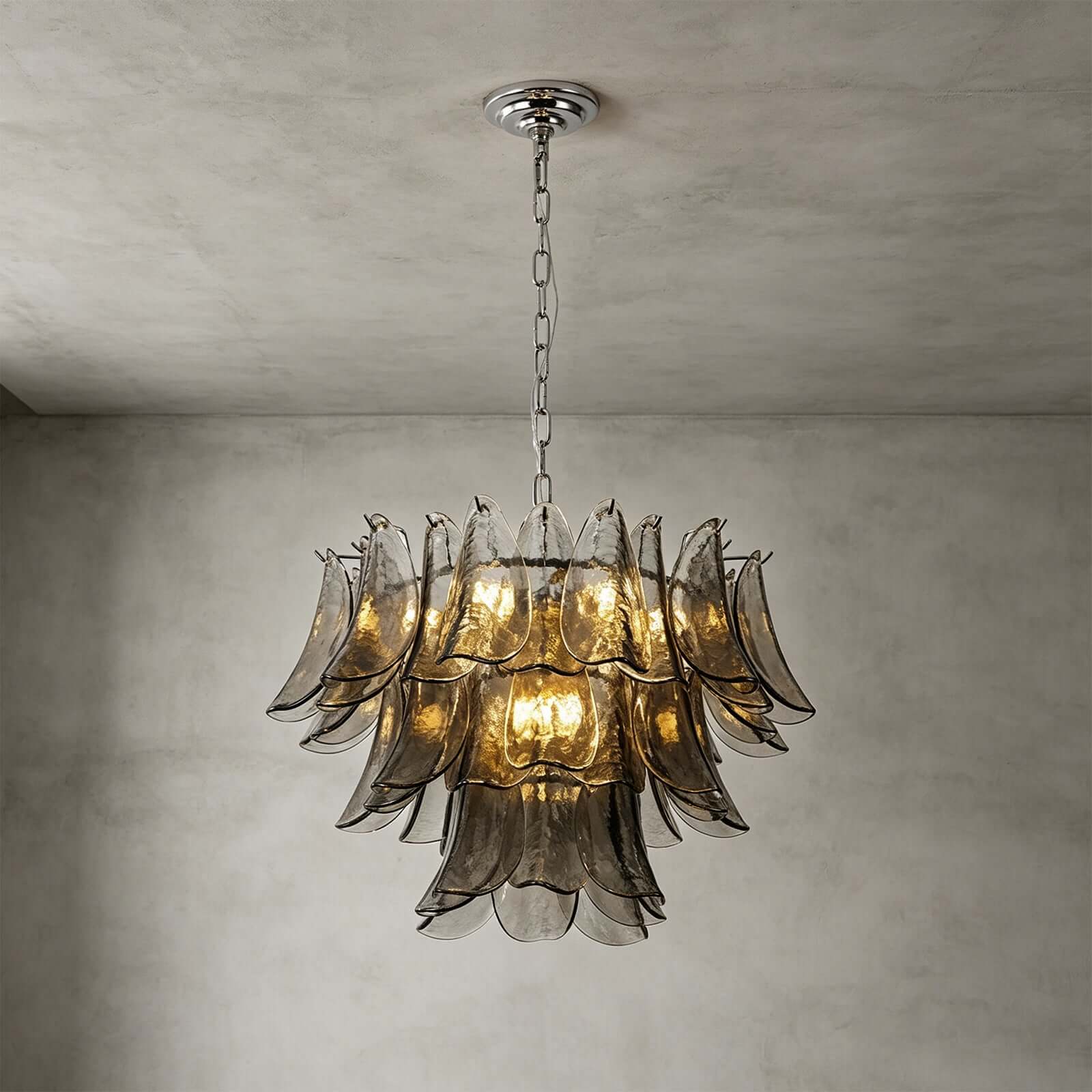 Antizer Layered Glass Petals Chandelier