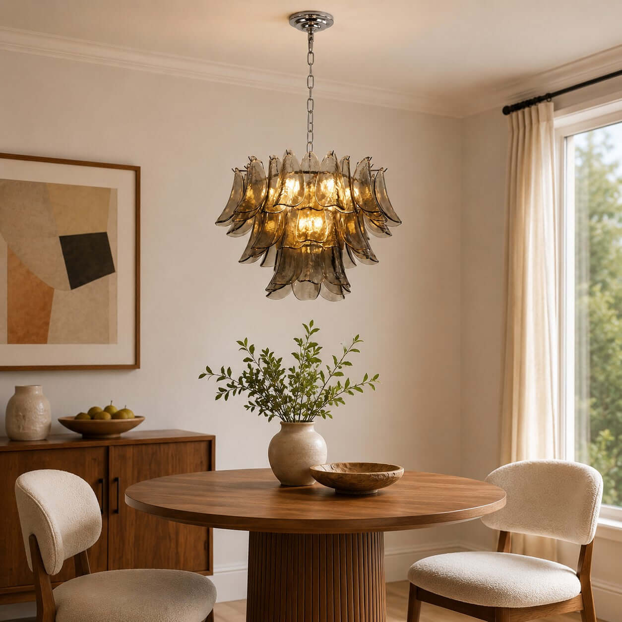 Antizer Layered Glass Petals Chandelier