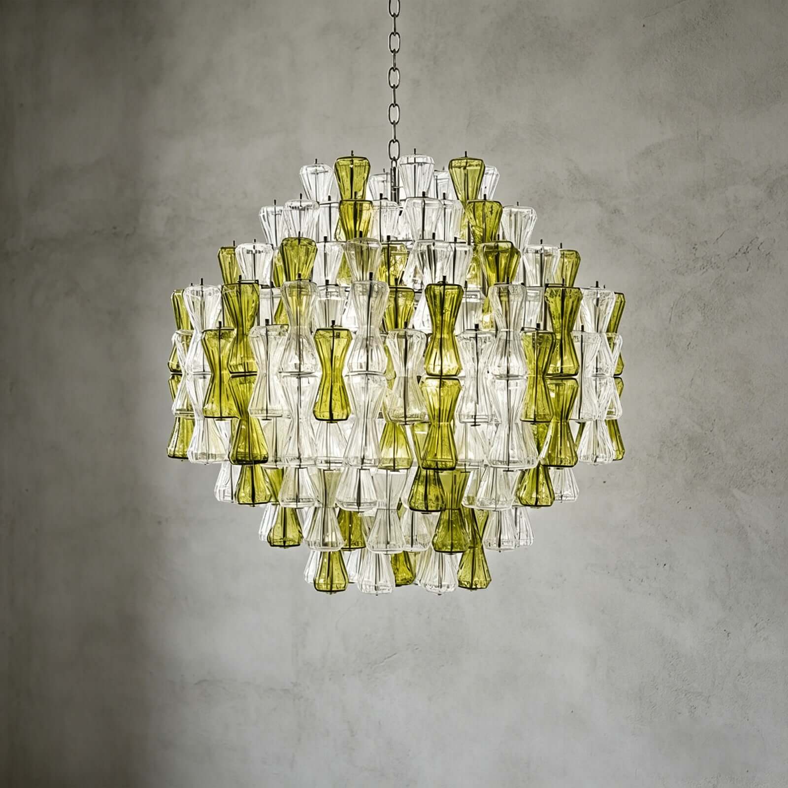 Verina Chandelier - Glass Chandelier for Stairway and High Ceilings