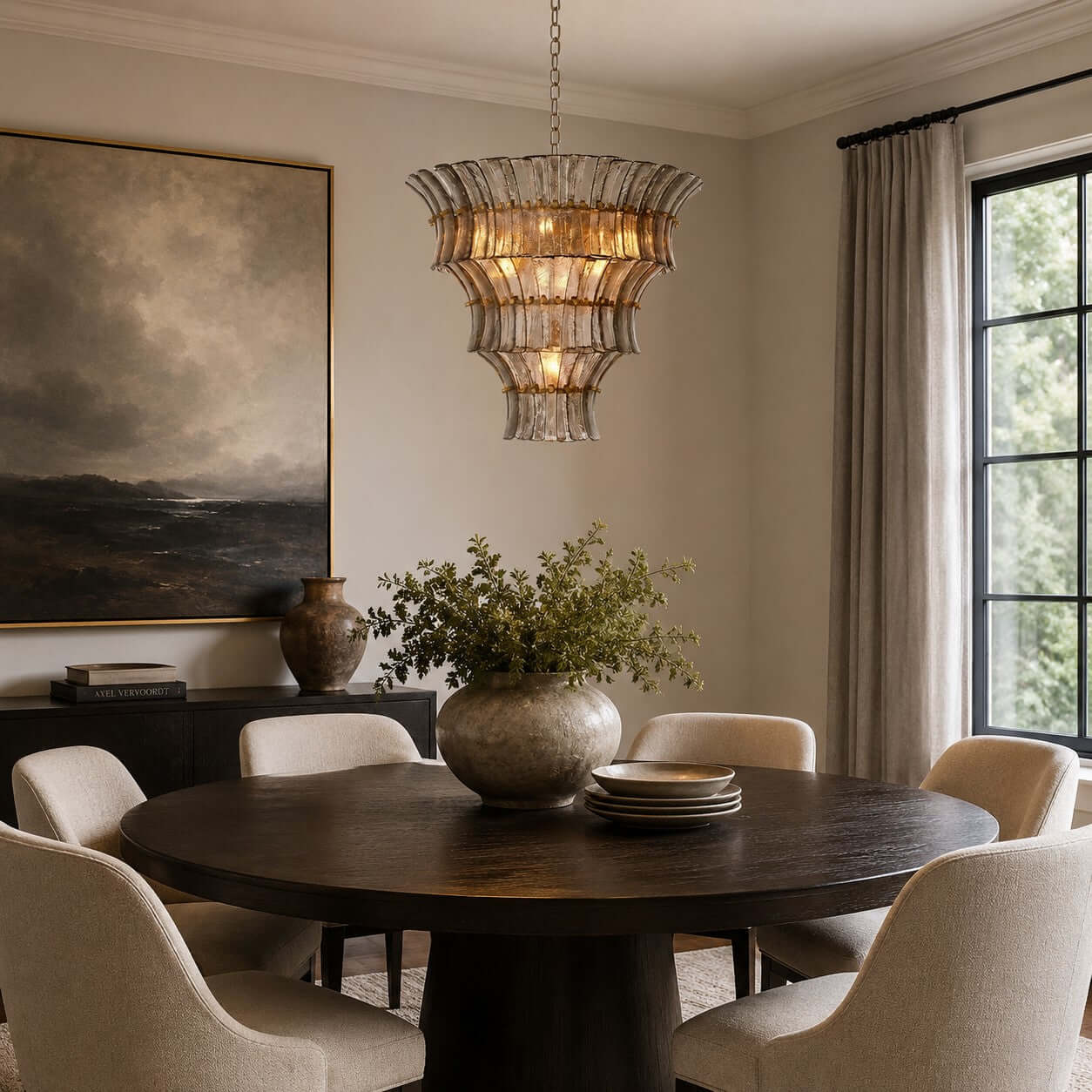 Antizer Murano Tiered Handcrafted Glass Chandelier