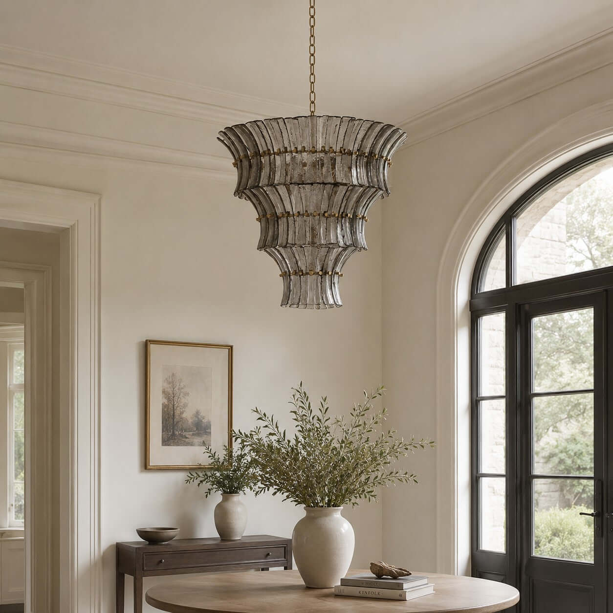 Antizer Murano Tiered Handcrafted Glass Chandelier