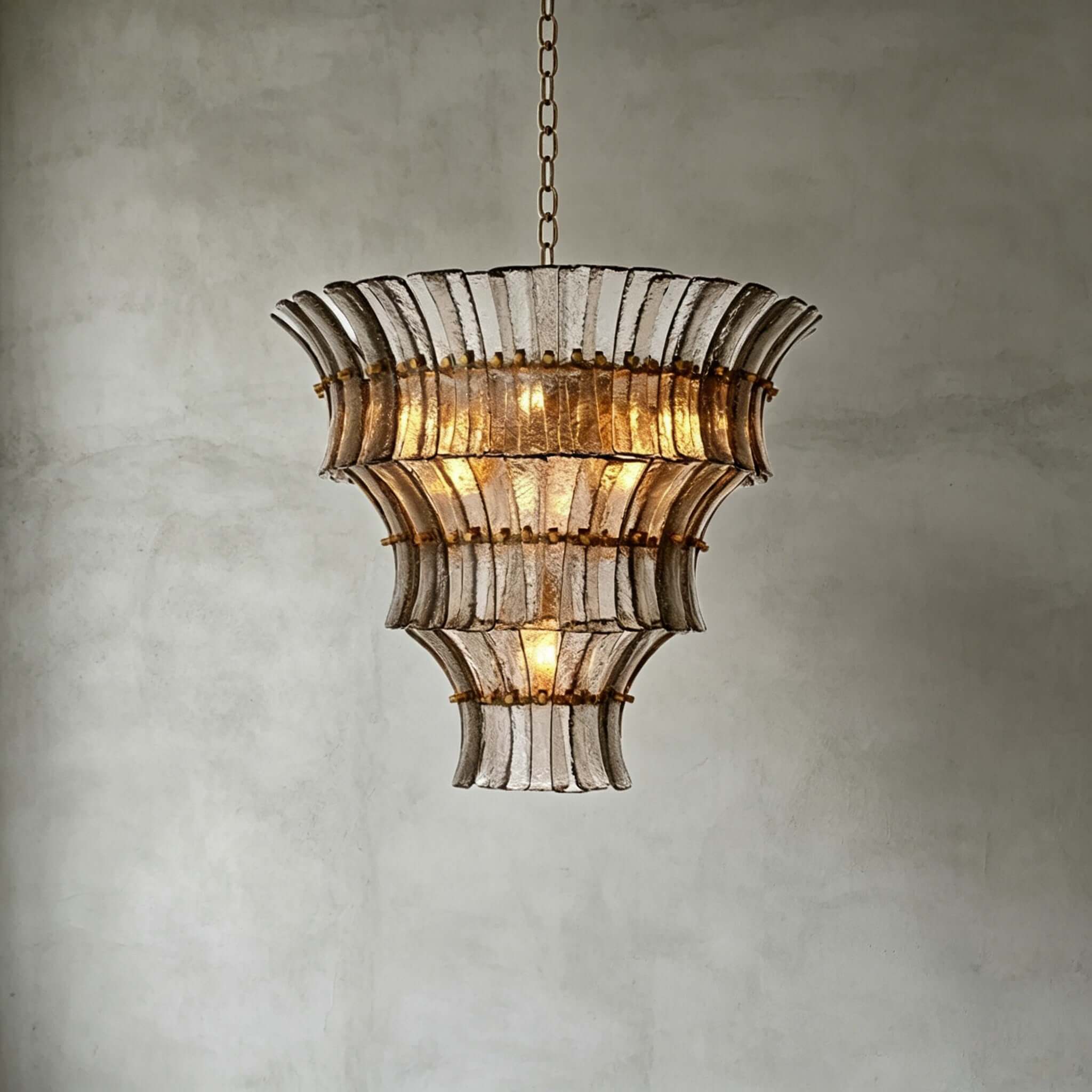Antizer Murano Tiered Handcrafted Glass Chandelier