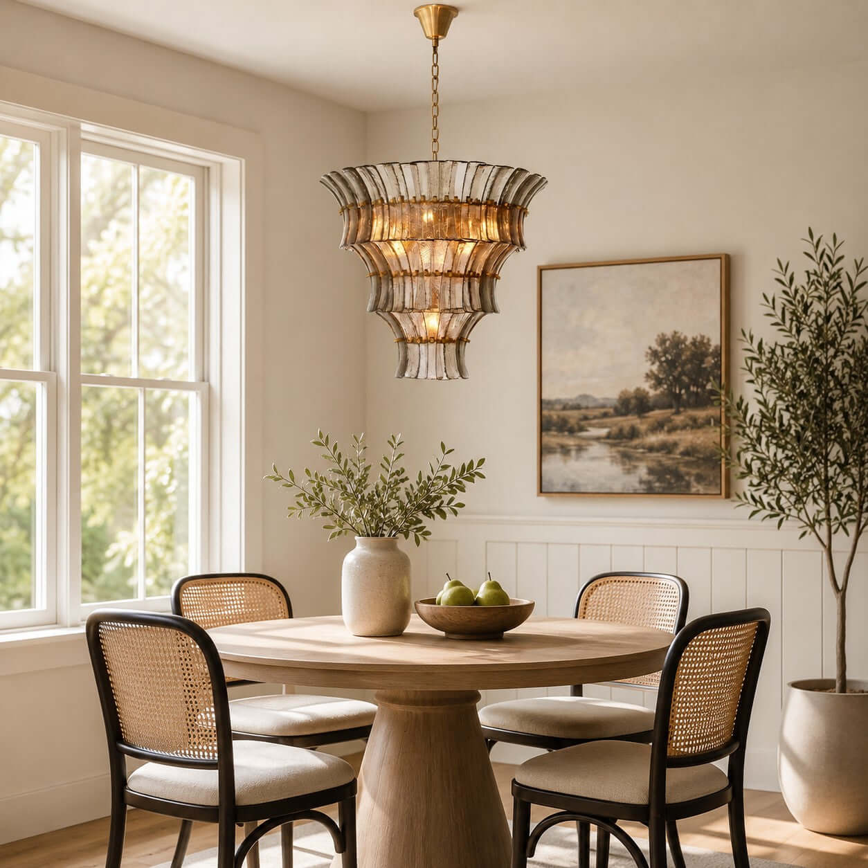 Antizer Murano Tiered Handcrafted Glass Chandelier