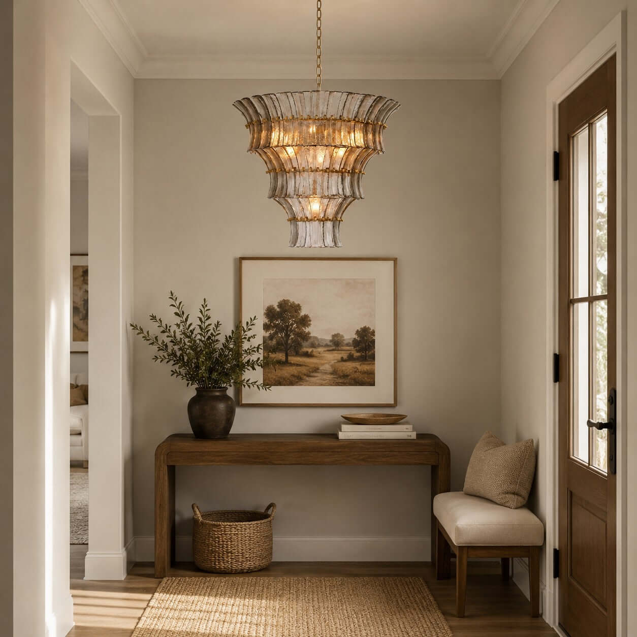 Antizer Murano Tiered Handcrafted Glass Chandelier