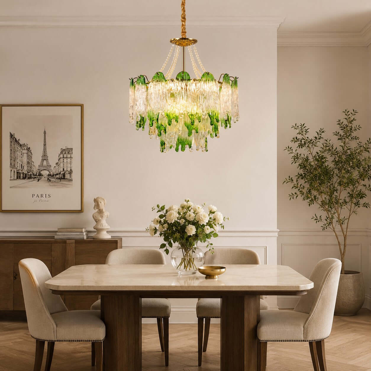 Antizer French Luxury Irregular Glass Chandelier