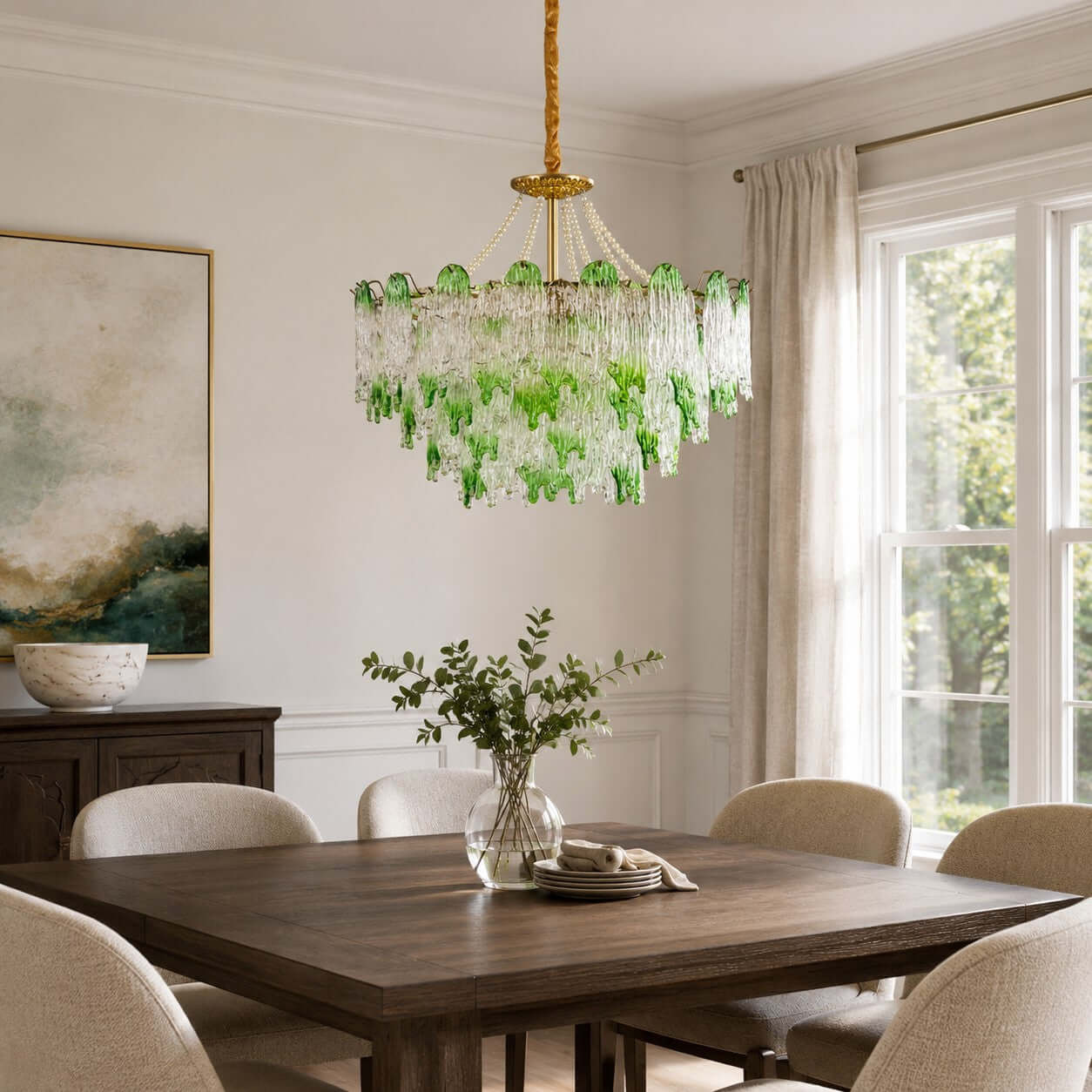 Antizer French Luxury Irregular Glass Chandelier